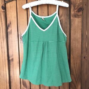 Y2K Old Navy Babydoll Tank Top Cami Maternity Small Stripe Green Spaghetti Strap